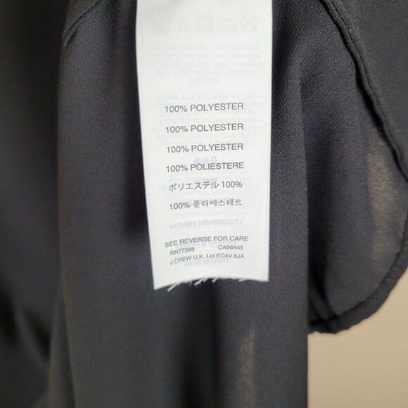 J. Crew Size S Crepe Maxi Slip Dress Spaghetti Straps Back Slit Black - Picture 10 of 12